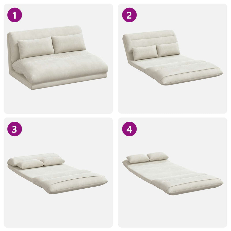 Vloerstoel Crème 110 x 82 x 55 cm Fluweel