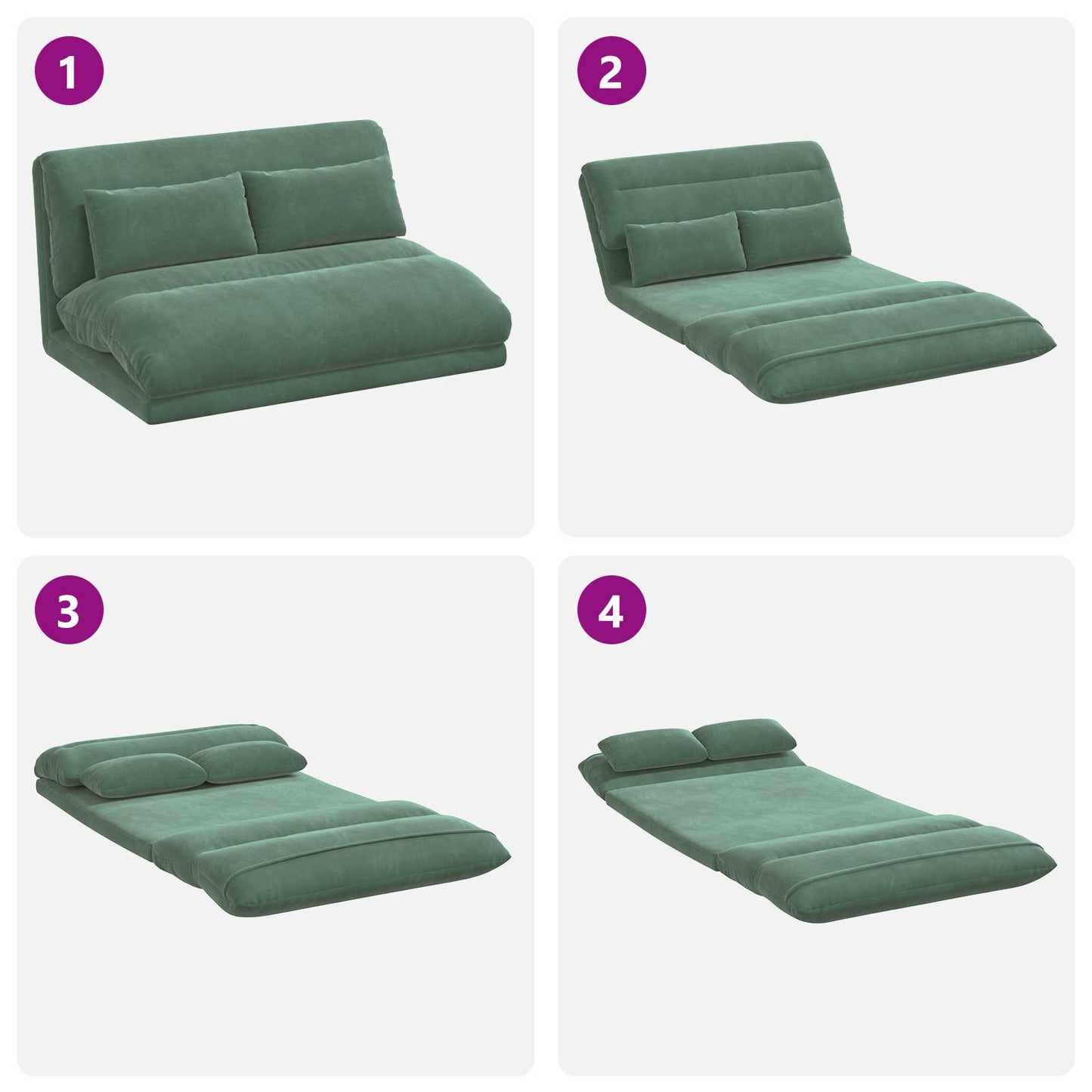 Vloerstoel Zeegroen 110 x 82 x 55 cm Fluweel