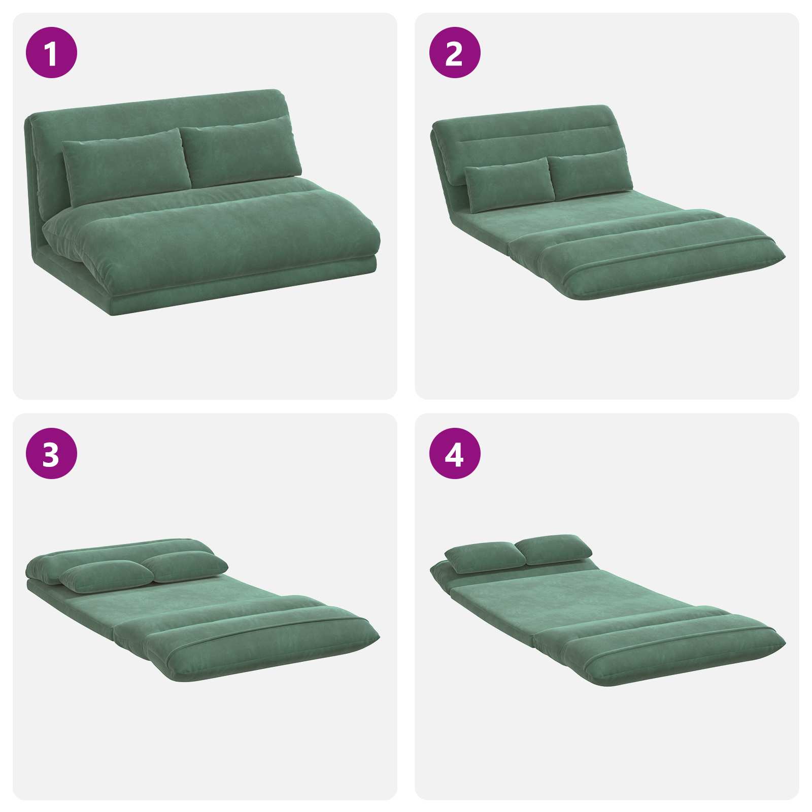 Vloerstoel Zeegroen 110 x 82 x 55 cm Fluweel