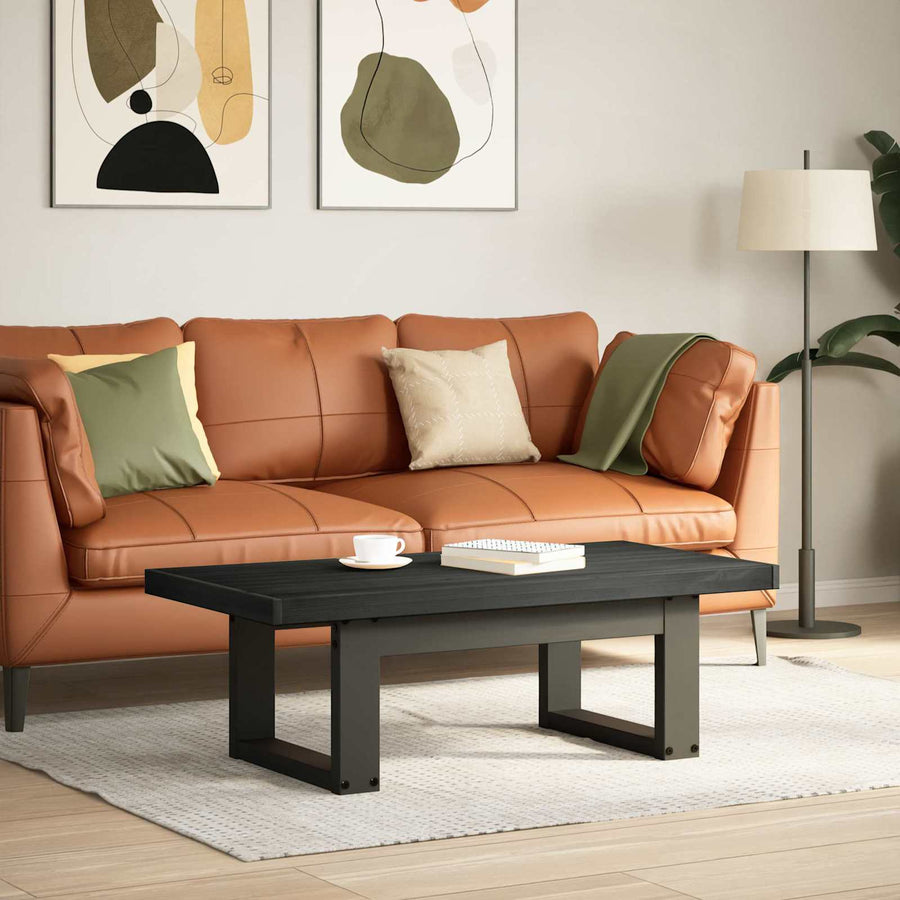 Salontafel NOAIN Zwart 119 x 60 x 40 cm Massief grenenhout