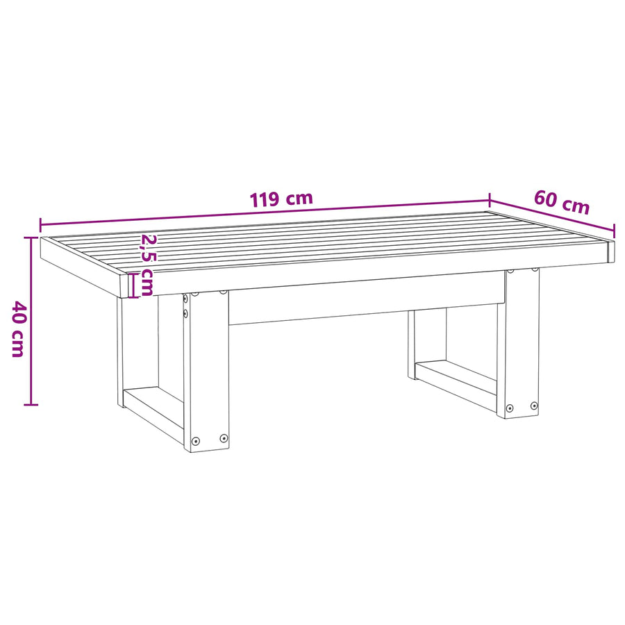 Salontafel NOAIN Zwart 119 x 60 x 40 cm Massief grenenhout