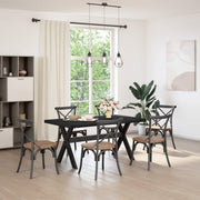 Eettafel 160x90,5x75 cm massief grenenhout zwart