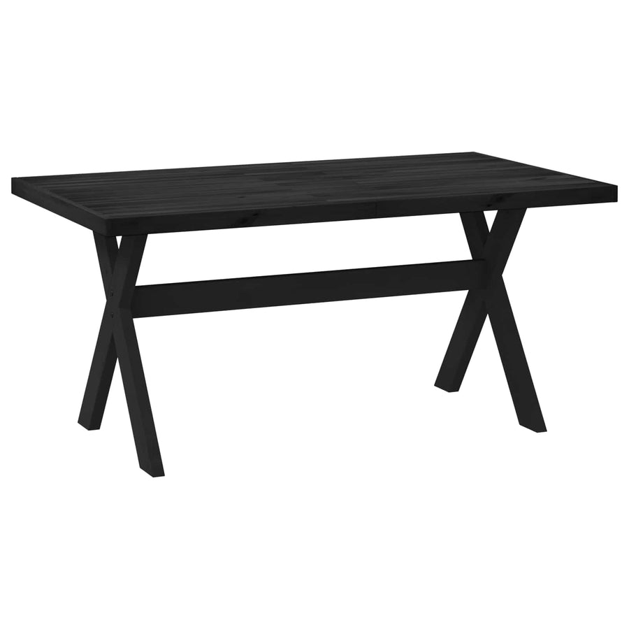 Eettafel NOAIN 160 cm Massief grenenhout Zwart Rechthoekig