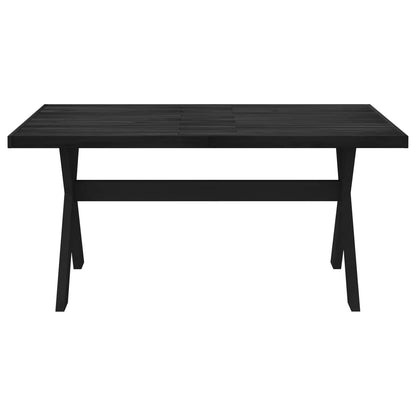 Eettafel NOAIN 160 cm Massief grenenhout Zwart Rechthoekig