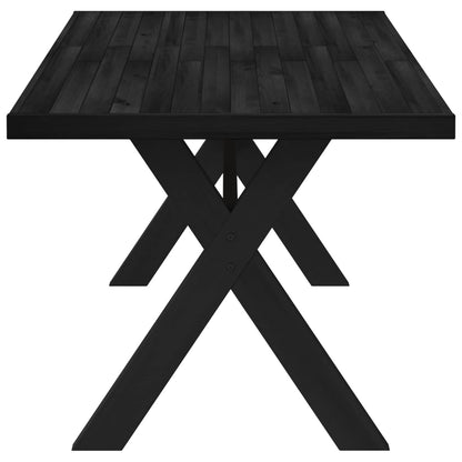 Eettafel NOAIN 160 cm Massief grenenhout Zwart Rechthoekig