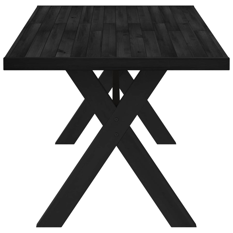Eettafel NOAIN 160 cm Massief grenenhout Zwart Rechthoekig