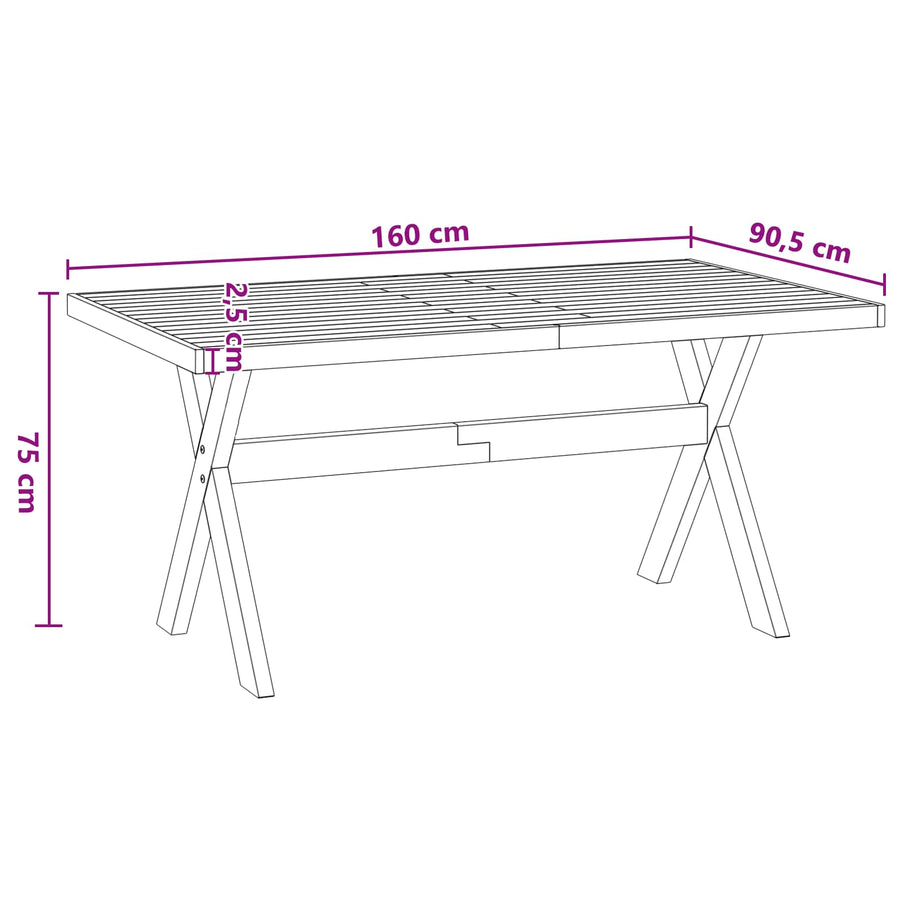 Eettafel NOAIN 160 cm Massief grenenhout Zwart Rechthoekig