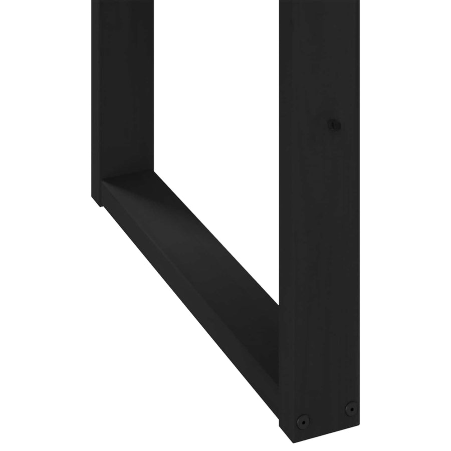Eettafel NOAIN 160 cm Massief grenenhout Zwart Rechthoekig