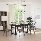 Eettafel 160x90x75 cm massief grenenhout zwart