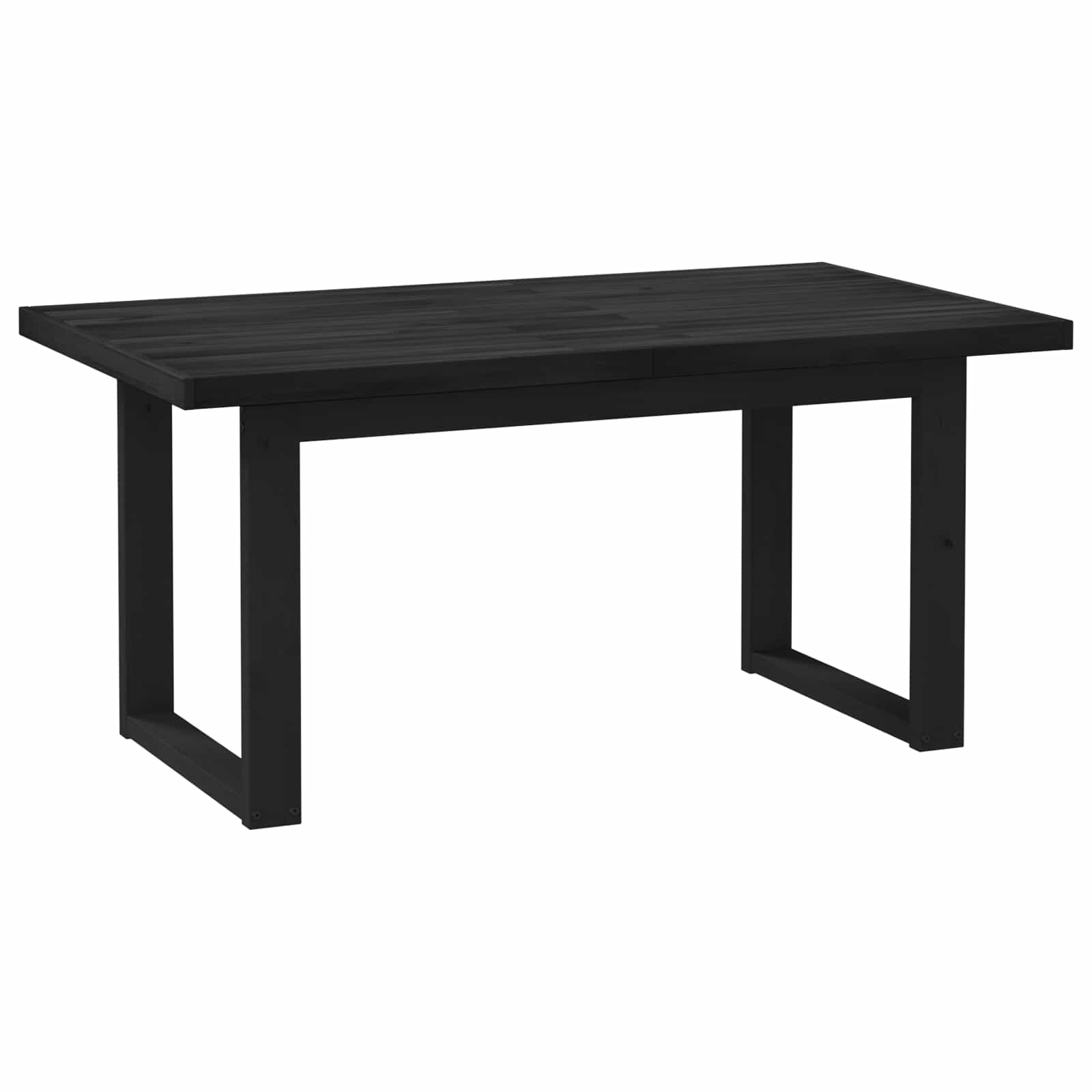 Eettafel NOAIN 160 cm Massief grenenhout Zwart Rechthoekig