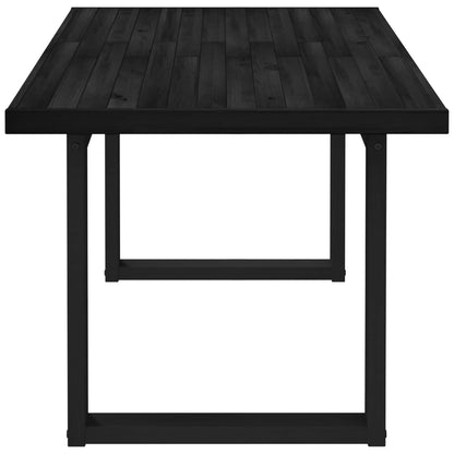 Eettafel NOAIN 160 cm Massief grenenhout Zwart Rechthoekig