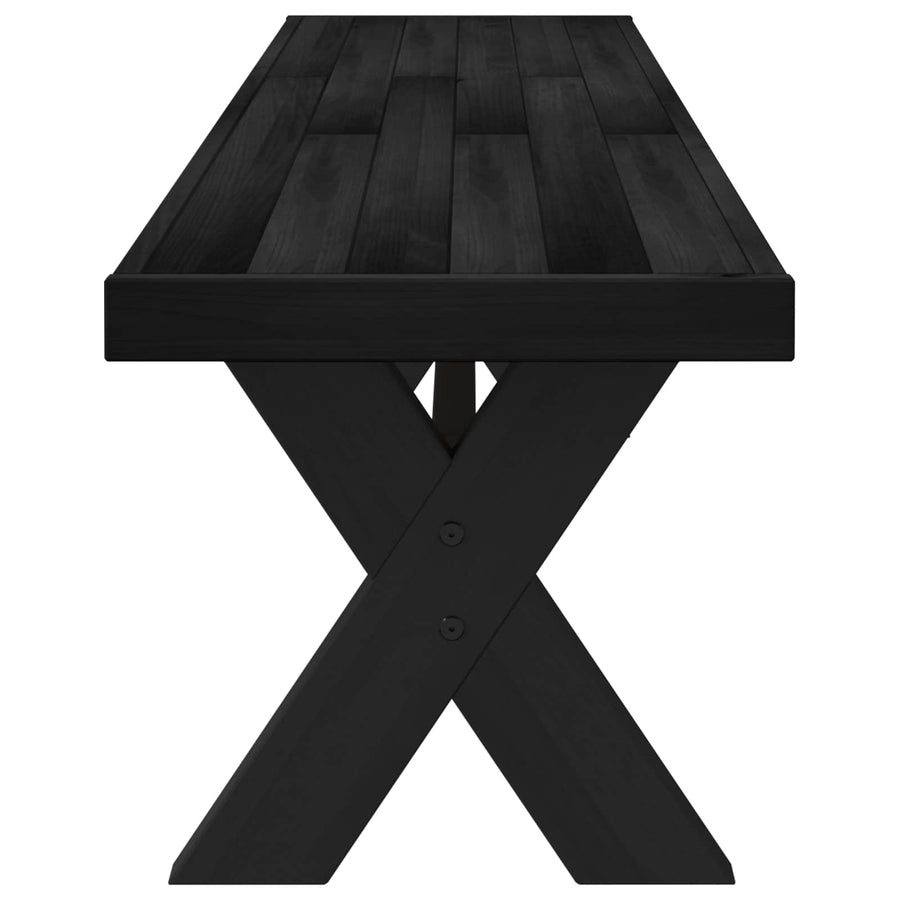 Eetbank NOAIN 180 x 41 x 45 cm Massief grenenhout Zwart