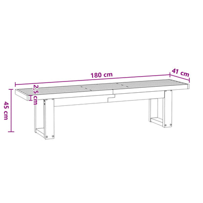 Eetbank NOAIN 180 x 41 x 45 cm Massief grenenhout Zwart