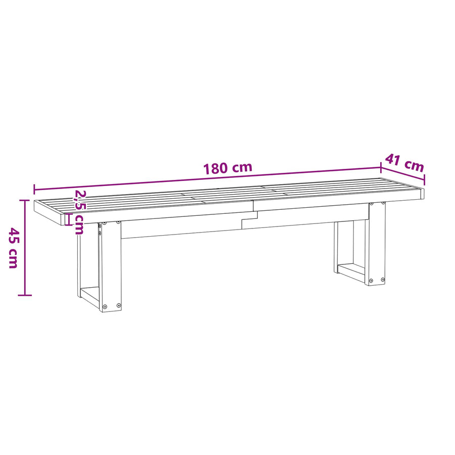 Eetbank NOAIN 180 x 41 x 45 cm Massief grenenhout Zwart
