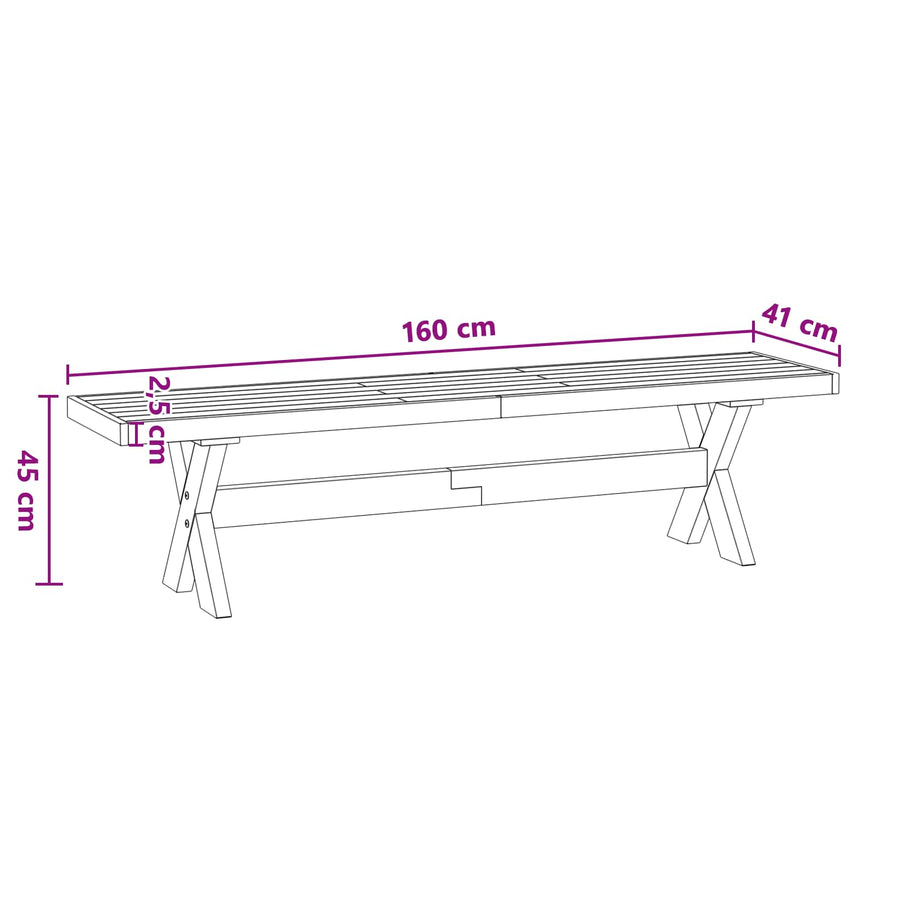 Eetbank NOAIN 160 x 41 x 45 cm Massief grenenhout Naturel