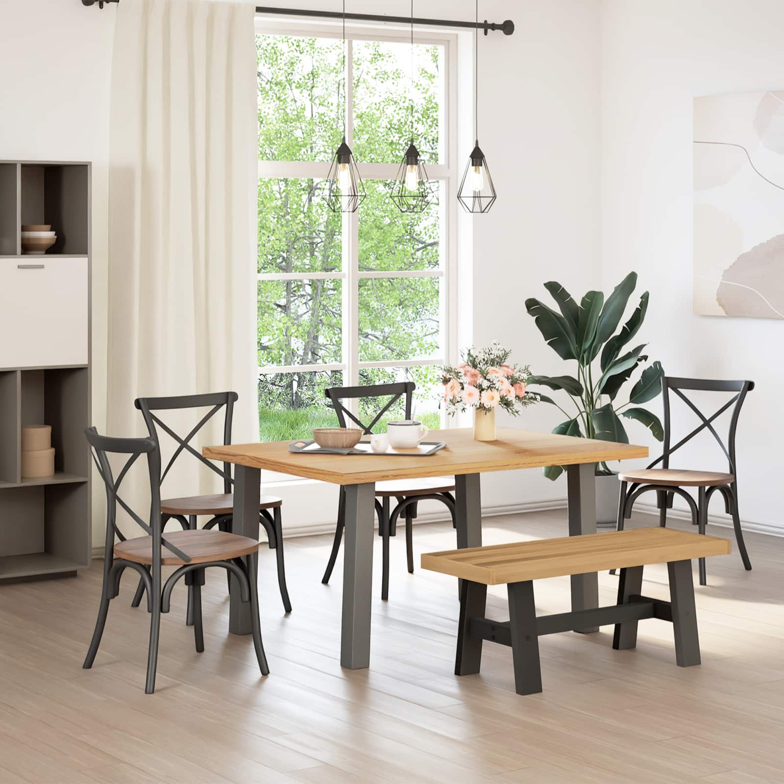 Eetbank NOAIN 120 x 41 x 45 cm Massief grenenhout Naturel
