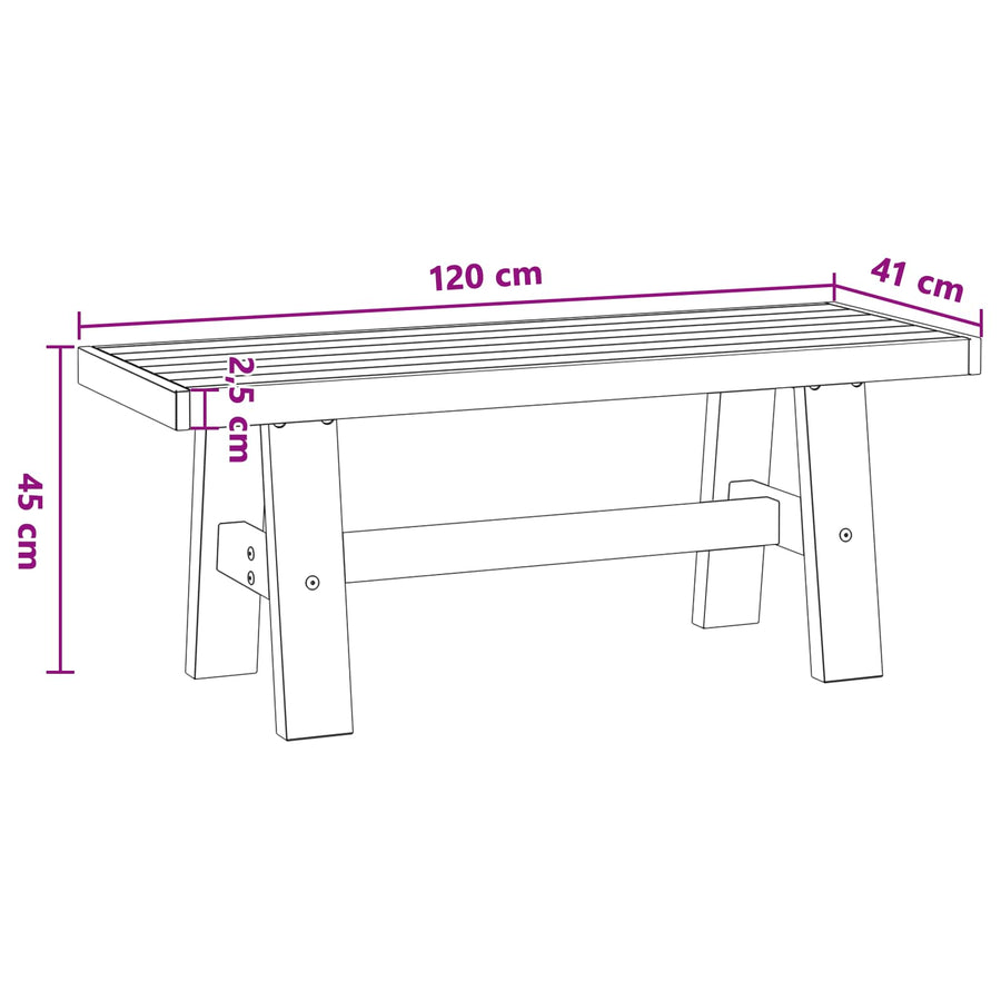 Eetbank NOAIN 120 x 41 x 45 cm Massief grenenhout Naturel