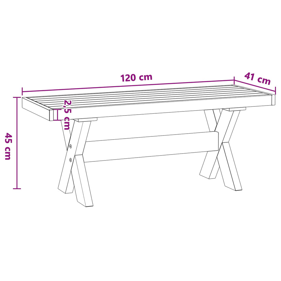 Eetbank NOAIN 120 x 41 x 45 cm Massief grenenhout Naturel