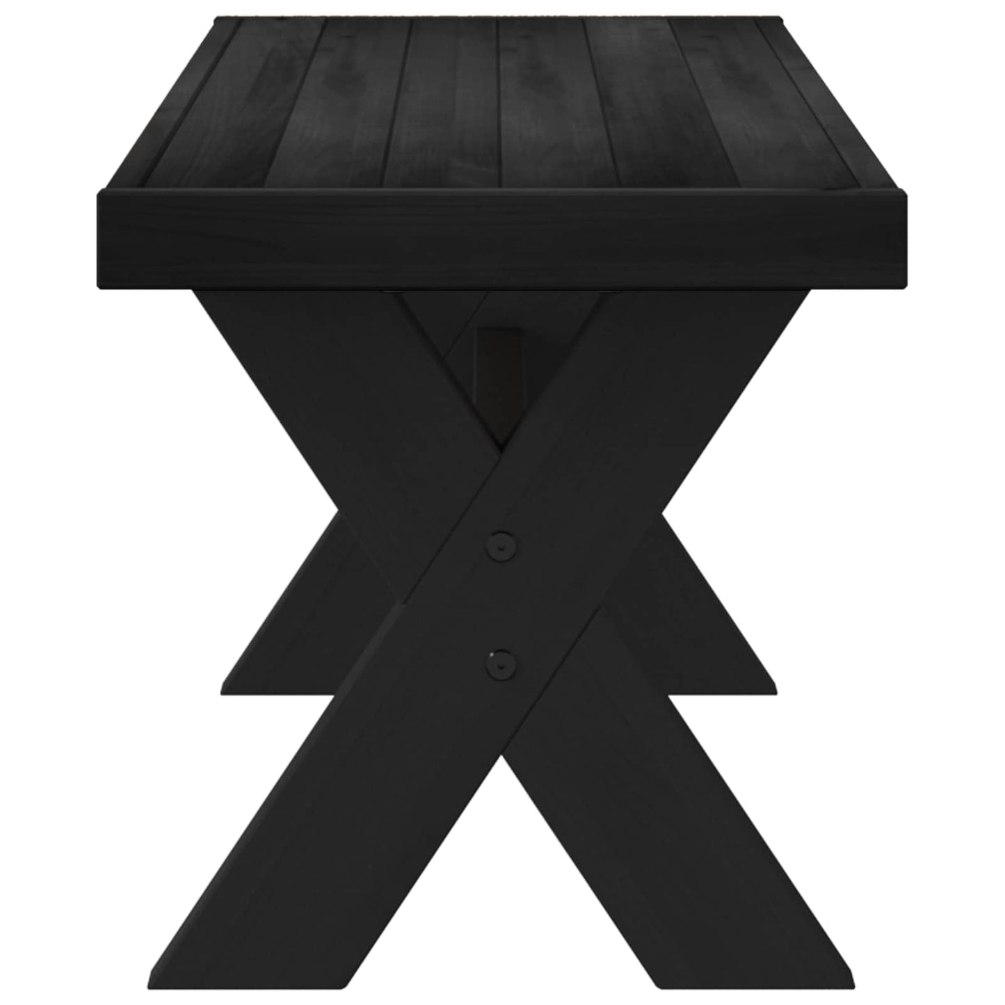 Eetbank NOAIN 120 x 41 x 45 cm Massief grenenhout Zwart
