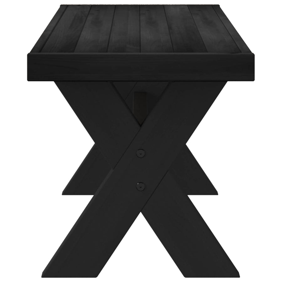 Eetbank NOAIN 120 x 41 x 45 cm Massief grenenhout Zwart