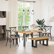Eetbank 120x41x45 cm massief grenenhout naturel