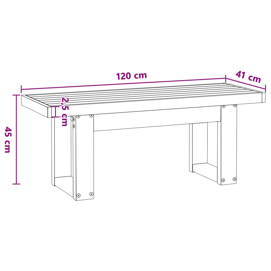 Eetbank NOAIN 120 x 41 x 45 cm Massief grenenhout Zwart