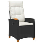 Adjustable chair with tea table 62 x 64 x 112 cm poly rattan