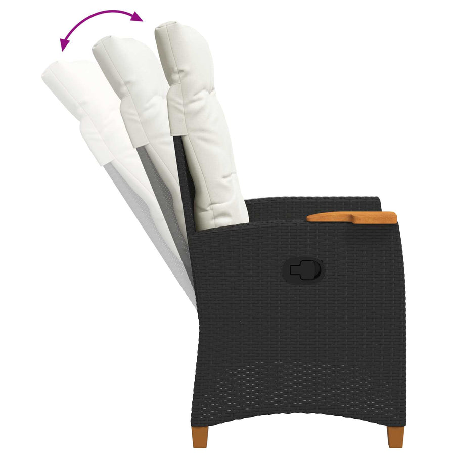 Verstelbare stoel met theeplaat 62 x 64 x 112 cm poly rattan