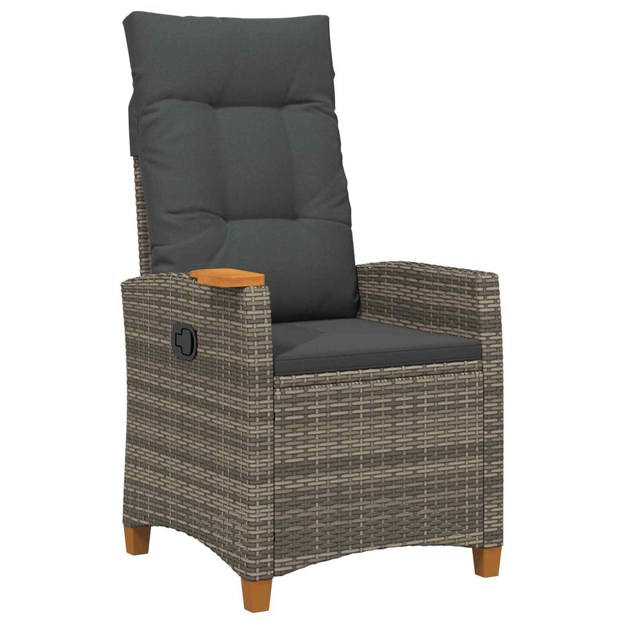 Verstelbare stoel met theeplaat 62 x 64 x 112 cm poly rattan