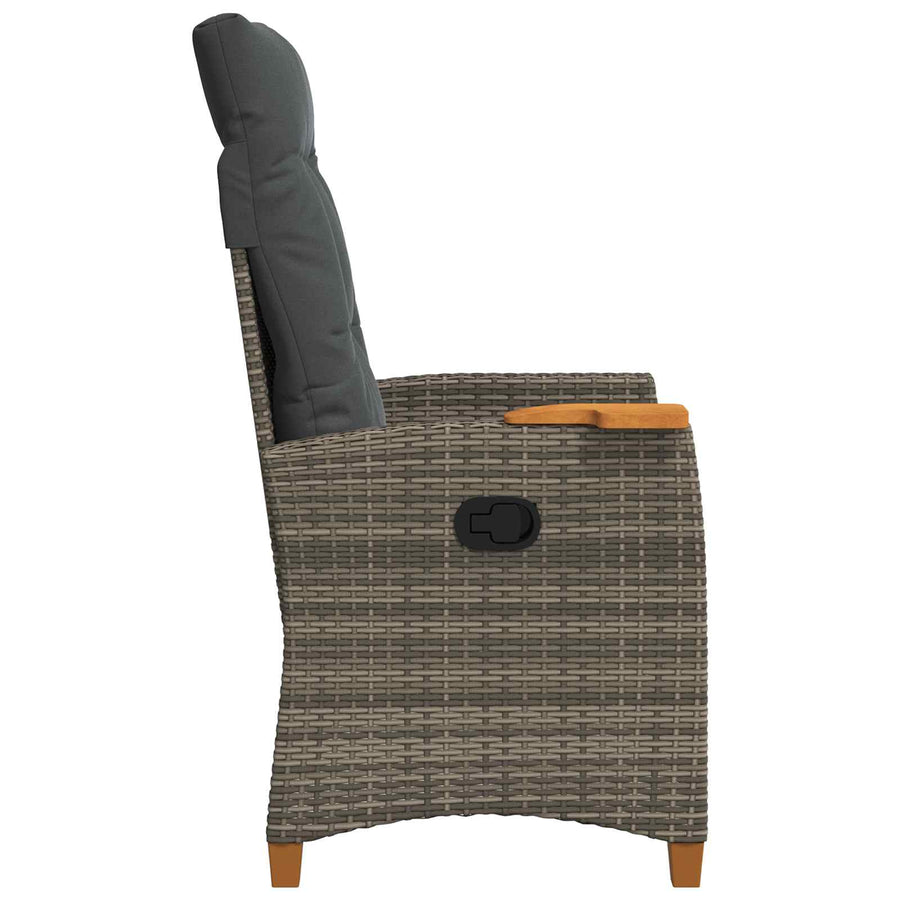 Verstelbare stoel met theeplaat 62 x 64 x 112 cm poly rattan