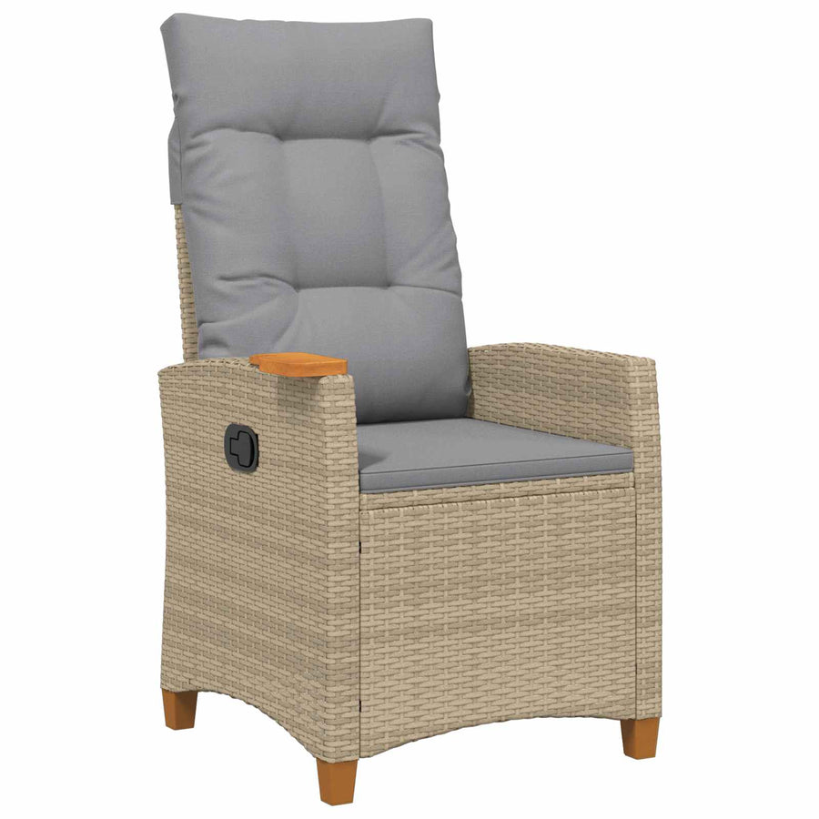 Verstelbare stoel met theeplaat 62 x 64 x 112 cm poly rattan