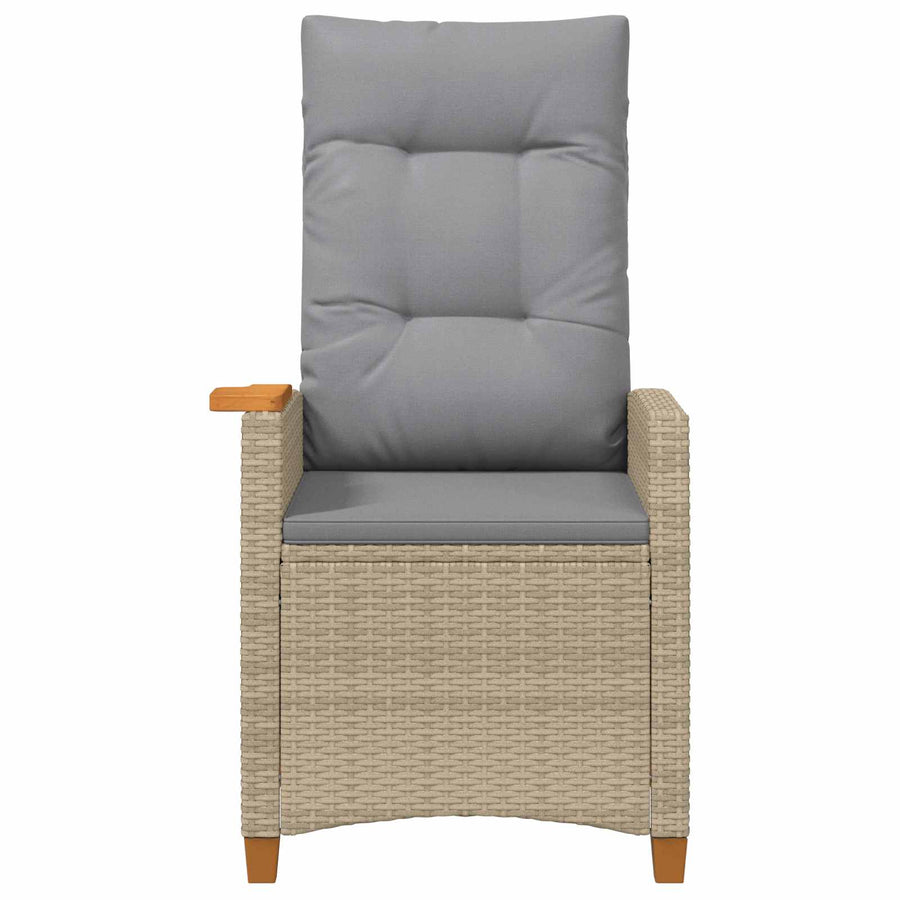 Verstelbare stoel met theeplaat 62 x 64 x 112 cm poly rattan