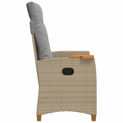 Verstelbare stoel met theeplaat 62 x 64 x 112 cm poly rattan