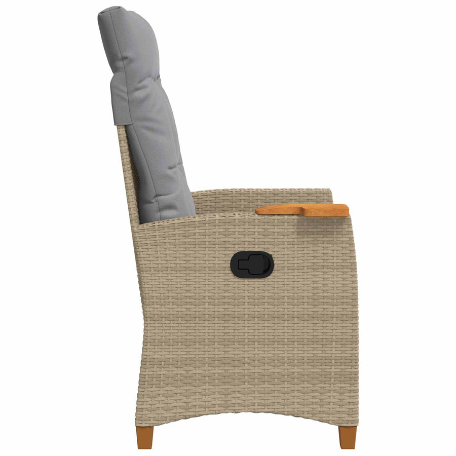 Verstelbare stoel met theeplaat 62 x 64 x 112 cm poly rattan