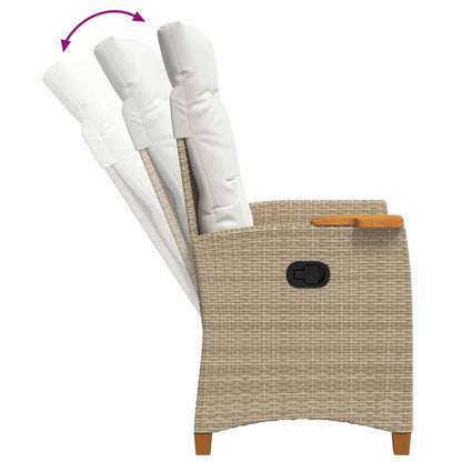 Verstelbare stoel met theeplaat 62 x 64 x 112 cm poly rattan