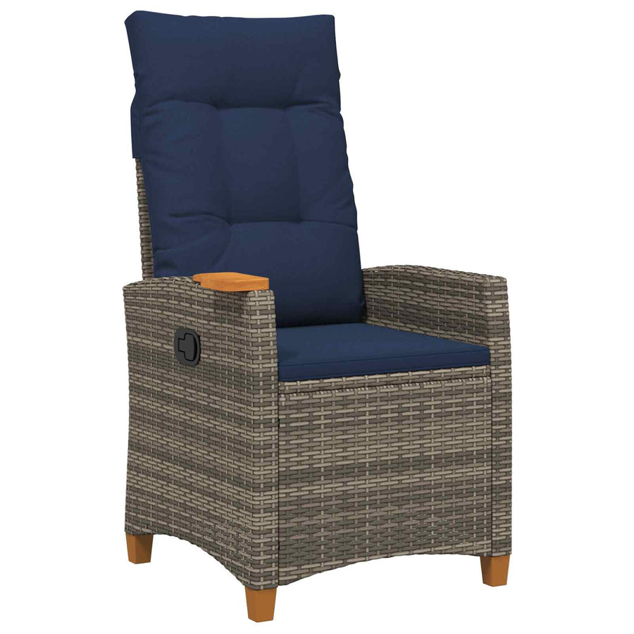 Verstelbare stoel met theeplaat 62 x 64 x 112 cm poly rattan