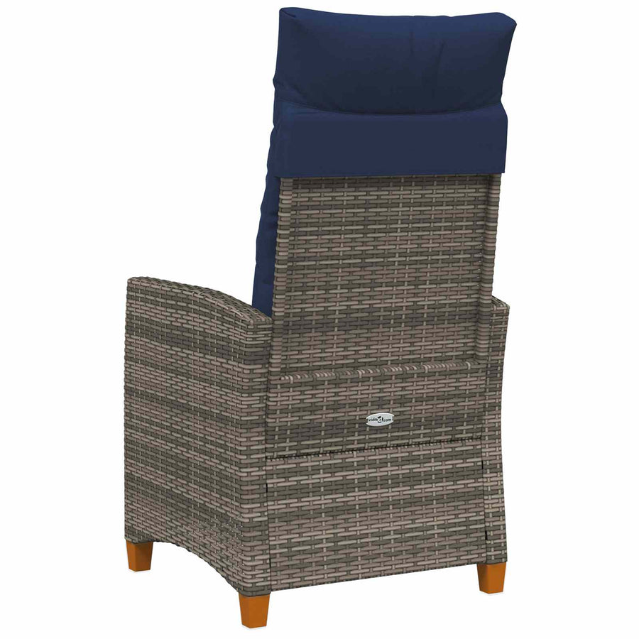 Verstelbare stoel met theeplaat 62 x 64 x 112 cm poly rattan