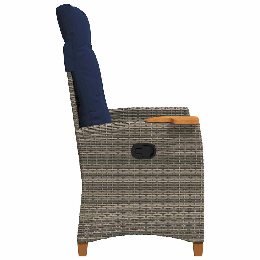 Verstelbare stoel met theeplaat 62 x 64 x 112 cm poly rattan