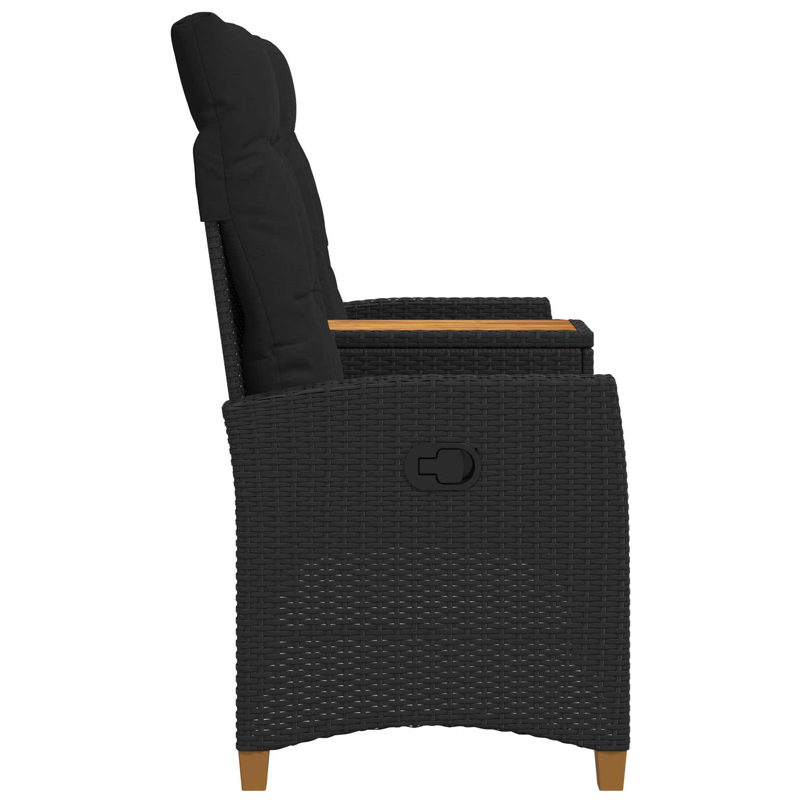 Ligbank met tafel Zwart 126 x 65 x 112 cm poly rattan