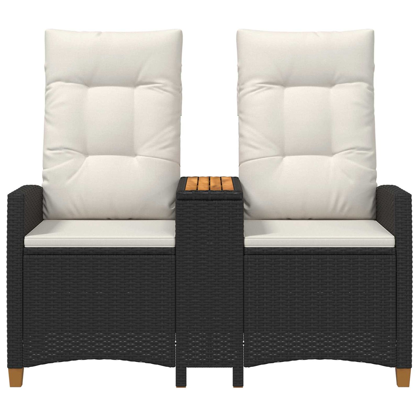 Ligbank met tafel Zwart en Cream Wit 126 x 65 x 112 cm