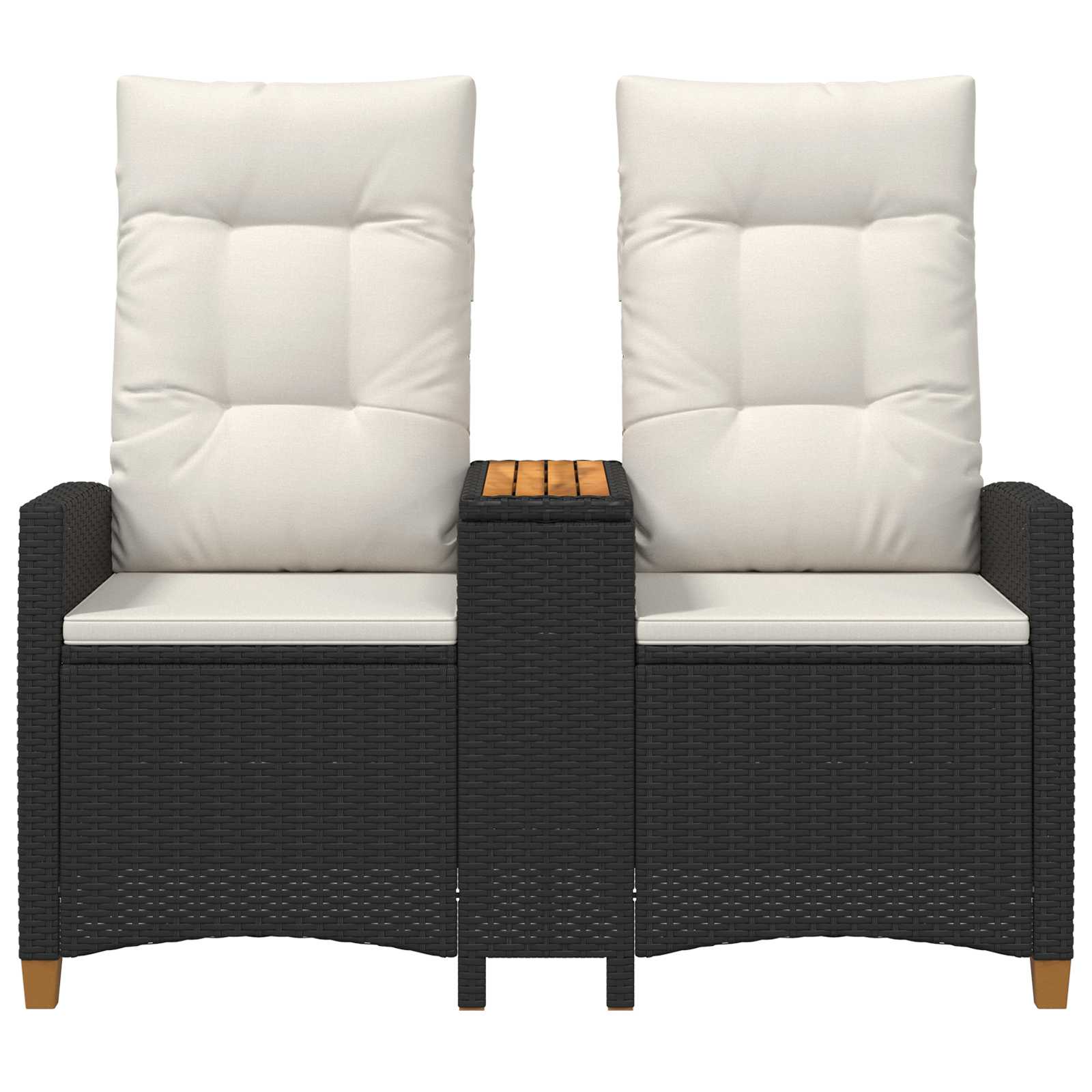 Ligbank met tafel Zwart en Cream Wit 126 x 65 x 112 cm