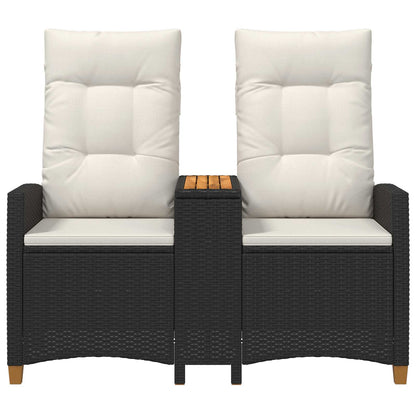 Ligbank met tafel Zwart en Cream Wit 126 x 65 x 112 cm
