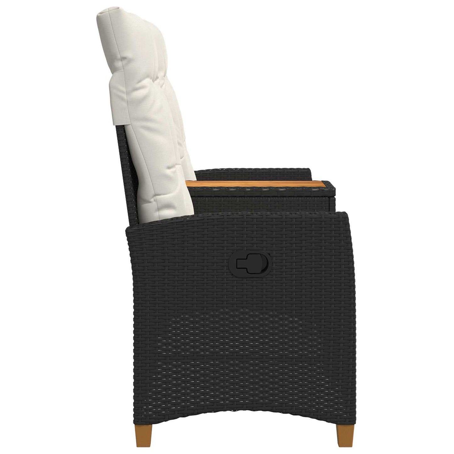 Ligbank met tafel Zwart en Cream Wit 126 x 65 x 112 cm