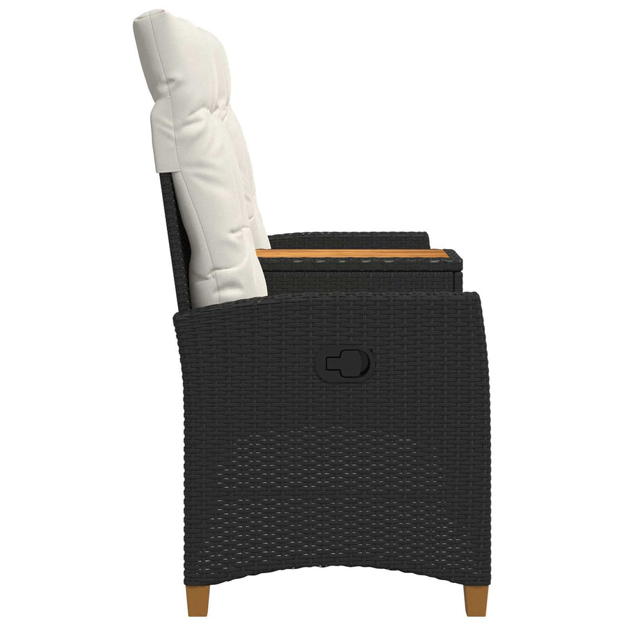Ligbank met tafel Zwart en Cream Wit 126 x 65 x 112 cm
