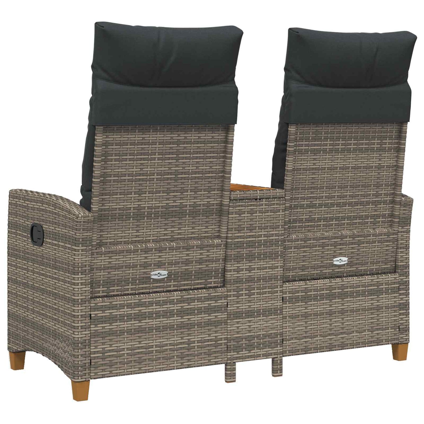 Ligbank met tafel Grijs en Donkergrijs 126 x 65 x 112 cm