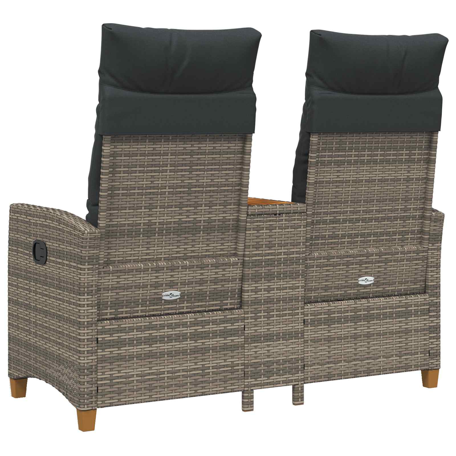 Ligbank met tafel Grijs en Donkergrijs 126 x 65 x 112 cm