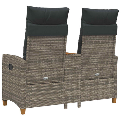 Ligbank met tafel Grijs en Donkergrijs 126 x 65 x 112 cm