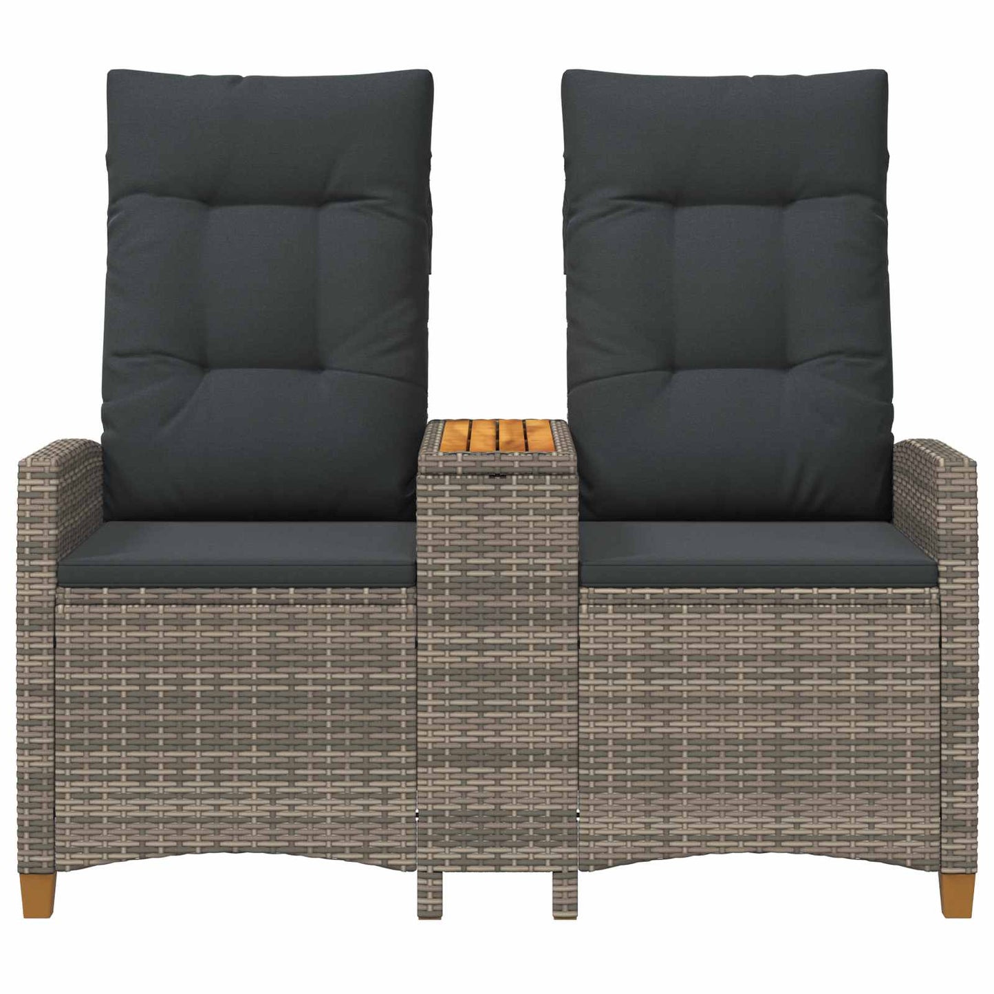 Ligbank met tafel Grijs en Donkergrijs 126 x 65 x 112 cm