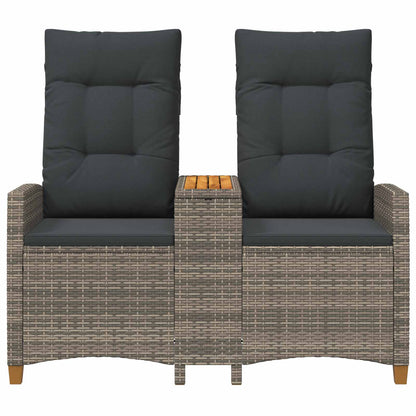 Ligbank met tafel Grijs en Donkergrijs 126 x 65 x 112 cm