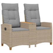 Ligbank met tafel 126x65x112 cm beige lichtgrijs